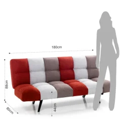 Viadurini Living Moderne Schlafsofas-Schlafsofa aus mehrfarbigem, nicht abnehmbarem Stoff – Promezio