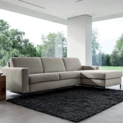 Viadurini Living Moderne Schlafsofas-Schlafsofa mit Halbinsel aus Metall und Polyurethan Made in Italy - Folle