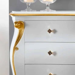 Viadurini Living Kommoden-Schlafzimmer Kommode im klassischen Wohnstil mit goldenem Applikationen Bio handmade