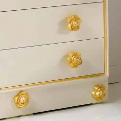 Viadurini Living Kommoden-Schlafzimmer Kommode mit 4 Schubladen und Griffe in Rosenoptik