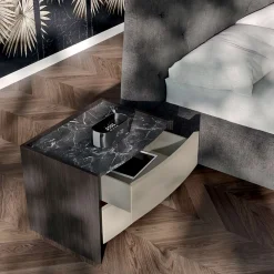 Viadurini Night Design Schlafzimmer Komplett-Schlafzimmer mit 4 Elementen im modernen Stil Made in Italy - Calimero