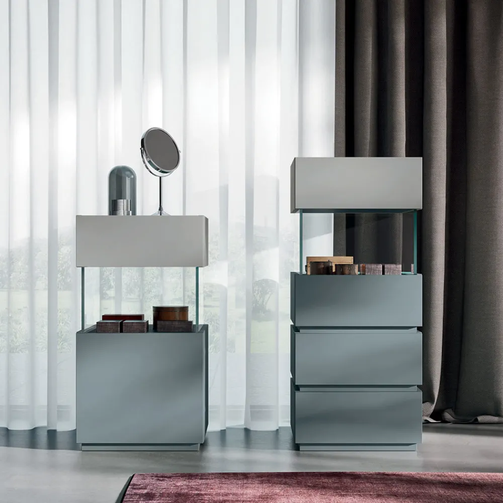 Viadurini Night Design Schlafzimmer Komplett-Schlafzimmer mit 7 Elementen Modern Style Möbel Made in Italy - Polynesien