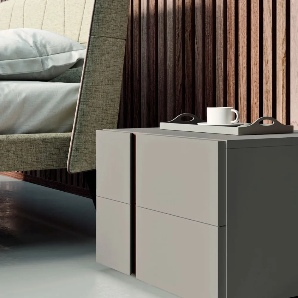 Viadurini Night Design Schlafzimmer Komplett-Schlafzimmer mit 4 Elementen Moderner Stil Made in Italy Hohe Qualität - Minorco