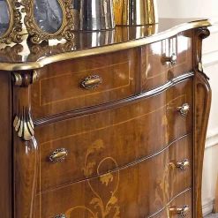 Viadurini Classic Kommoden-Schlafzimmerkommode aus eingelegtem Holz und Spiegel Made in Italy - Cambrige