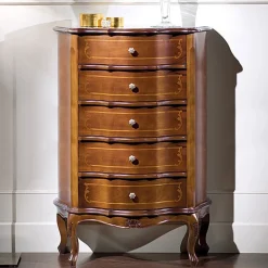 Viadurini Classic Kommoden-Schlafzimmerkommode mit 5 klassischen Holzschubladen Made in Italy - Leonor