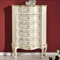 Viadurini Classic Kommoden-Schlafzimmerkommode mit 5 klassischen Holzschubladen Made in Italy - Leonor