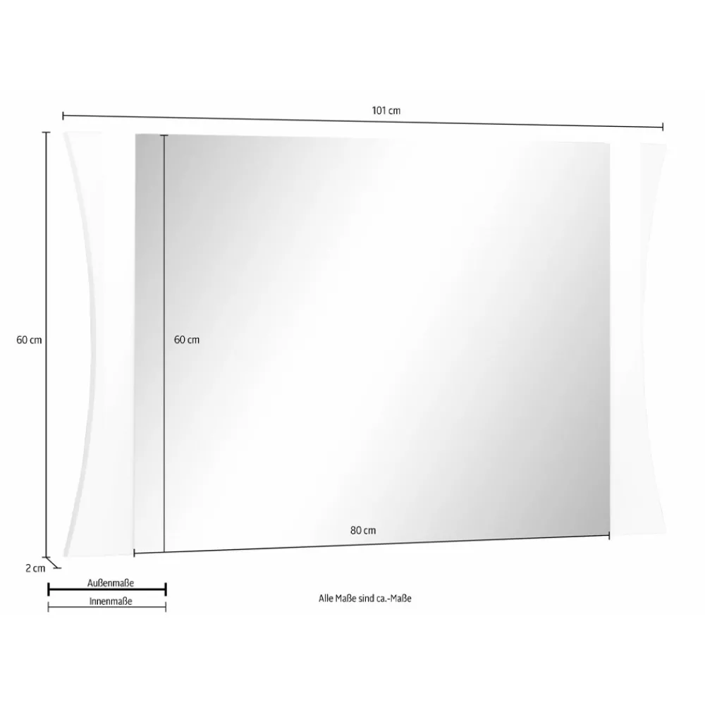 Viadurini Decor Wandspiegel-Schlafzimmerspiegel oder Wandeingang gewölbtes Design 2 Größen - Sabine