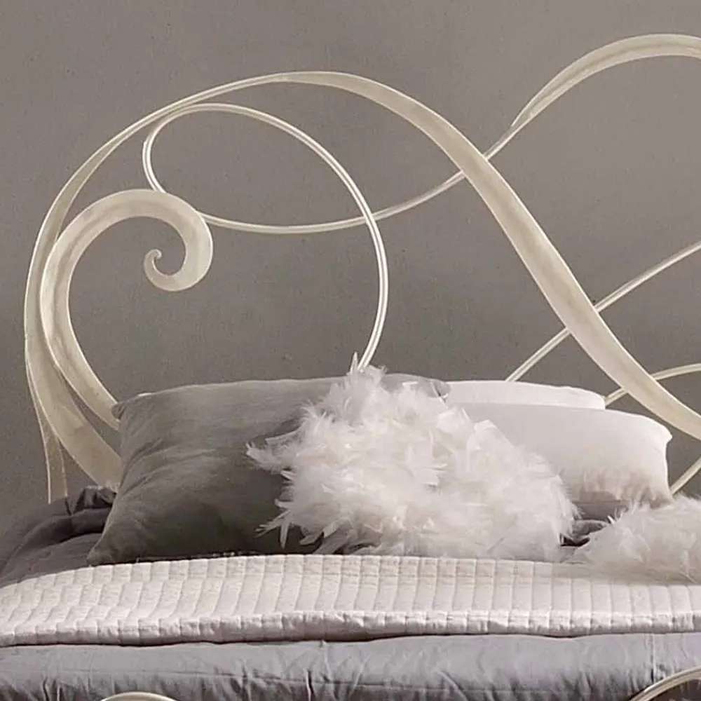 Viadurini Night Design Maßgeschneiderte Möbel|Schmiedeeisen Doppelbetten-Schmiedeeisen Doppelbett Dekoration 160x190 cm Atena Made in Italy