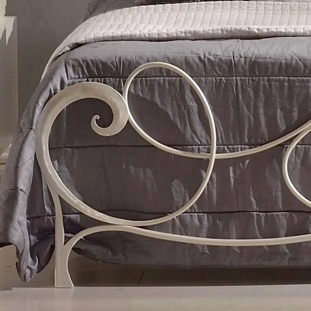 Viadurini Night Design Maßgeschneiderte Möbel|Schmiedeeisen Doppelbetten-Schmiedeeisen Doppelbett Dekoration 160x190 cm Atena Made in Italy