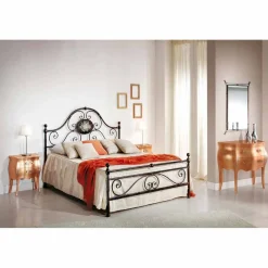 Viadurini Night Design Maßgeschneiderte Möbel|Schmiedeeisen Doppelbetten-Schmiedeeisen Doppelbett modernes Design 160x190cm handgefertigt Alexa