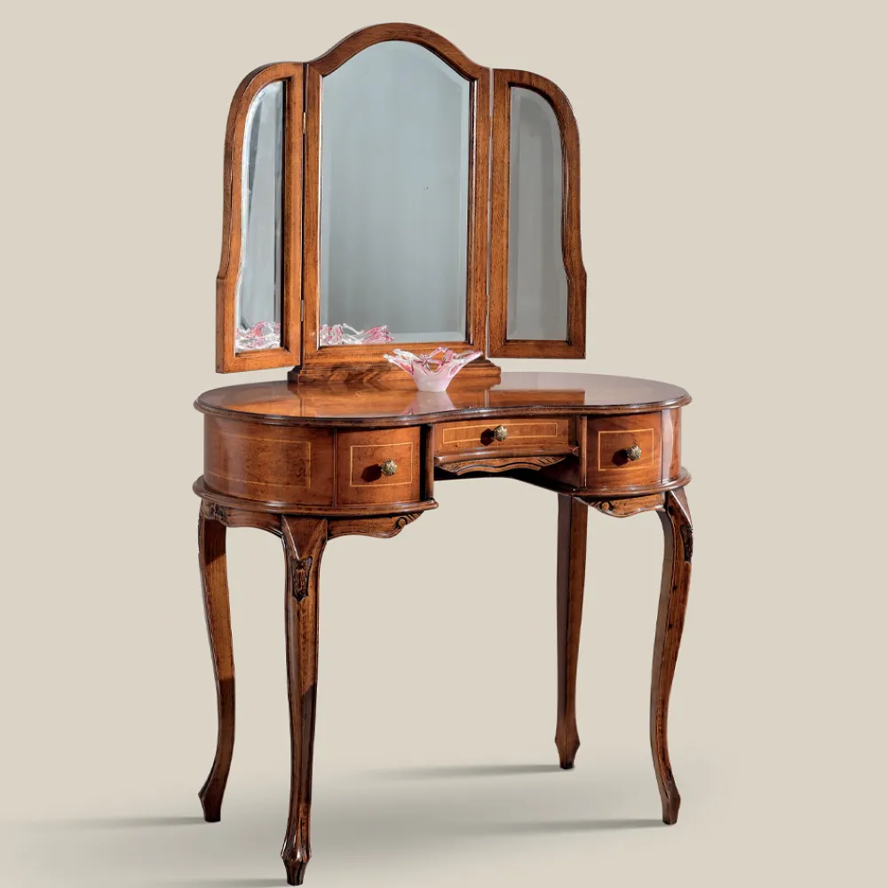 Viadurini Classic Kommoden-Schminktisch aus Holz mit Schubladen und Spiegel Made in Italy - Luxus