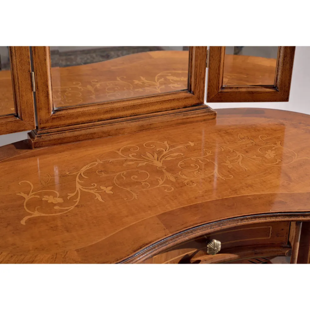 Viadurini Classic Kommoden-Schminktisch aus Holz mit Schubladen und Spiegel Made in Italy - Luxus