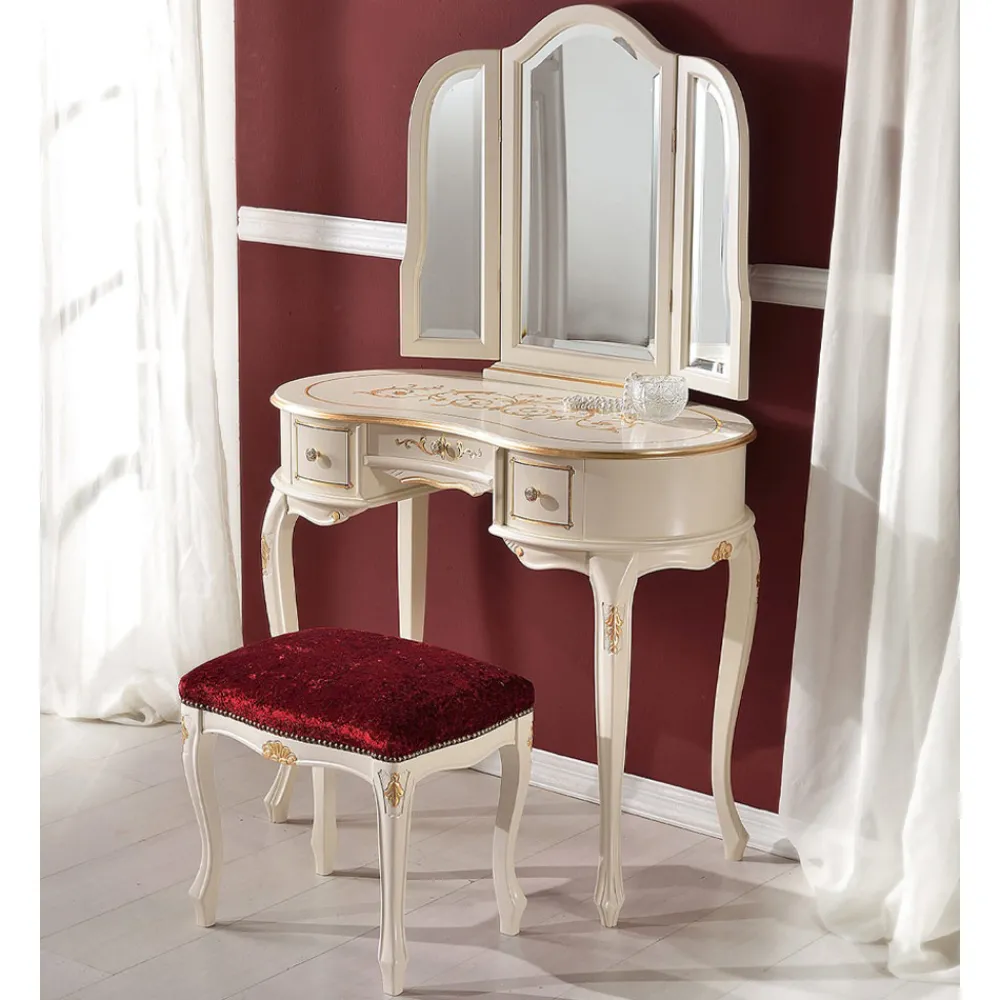 Viadurini Classic Kommoden-Schminktisch aus Holz mit Schubladen und Spiegel Made in Italy - Luxus