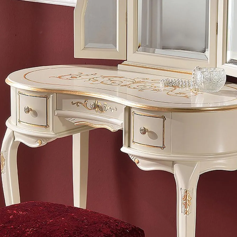 Viadurini Classic Kommoden-Schminktisch aus Holz mit Schubladen und Spiegel Made in Italy - Luxus