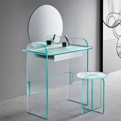 Viadurini Living Badmöbel Stehend-Schminktisch mit Spiegel und Glasschublade 3 Ausführungen - Salvie