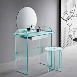 Viadurini Living Badmöbel Stehend-Schminktisch mit Spiegel und Glasschublade 3 Ausführungen - Salvie