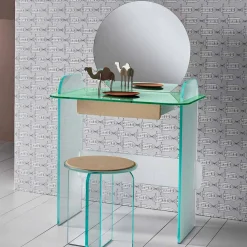 Viadurini Living Badmöbel Stehend-Schminktisch mit Spiegel und Glasschublade 3 Ausführungen - Salvie