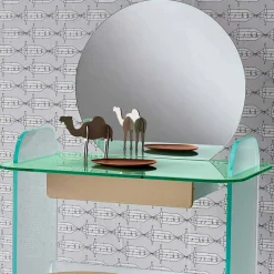 Viadurini Living Badmöbel Stehend-Schminktisch mit Spiegel und Glasschublade 3 Ausführungen - Salvie