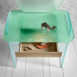 Viadurini Living Badmöbel Stehend-Schminktisch mit Spiegel und Glasschublade 3 Ausführungen - Salvie