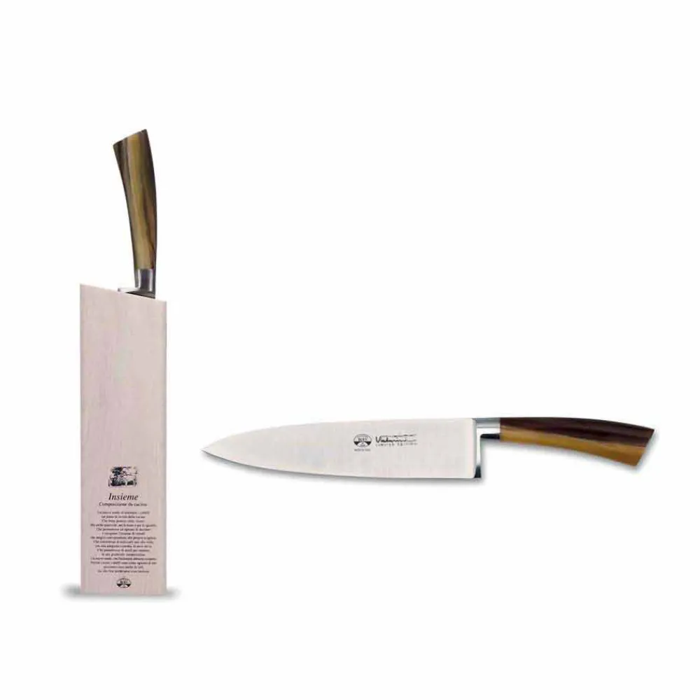 Coltellerie Berti Küchenmesser-Schnitzmesser mit Block, Berti exklusiv für Viadurini-Lisio