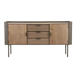 Viadurini Living Anrichte-Schrank aus Tannenholz und Grauguss mit 3 Schubladen und 2 Türen - Cooper
