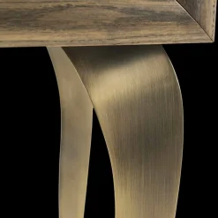 Viadurini Living Anrichte-Schrank Joy mit 2 Türen, aus Massivholz und Anilinleder