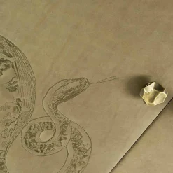 Viadurini Living Anrichte-Schrank Joy mit 2 Türen, aus Massivholz und Anilinleder