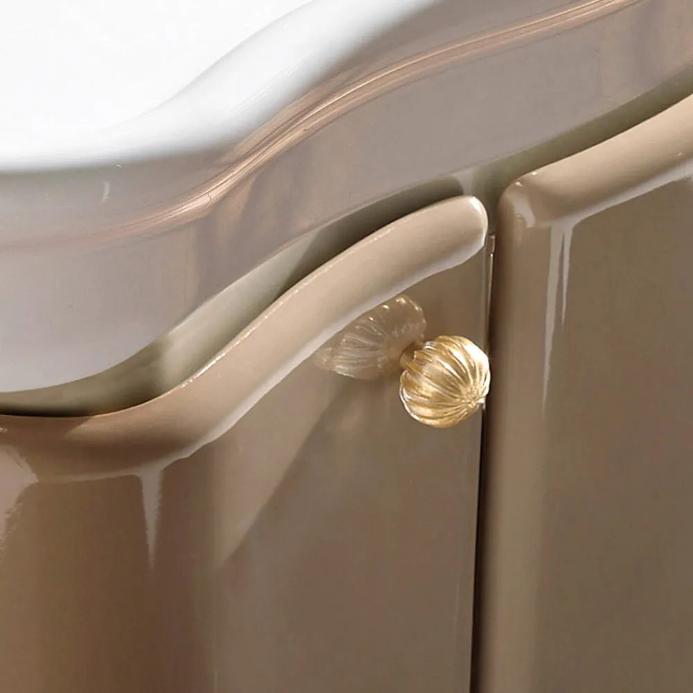 Viadurini Bathroom Badmöbel Stehend-Schrank mit zwei Türen und glänzend lackiertem Korb, hergestellt in Italien – Candy