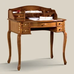 Viadurini Classic Anrichte-Schreibtisch 7 Schubladen Walnussholz mit Intarsien Made in Italy - Katerine