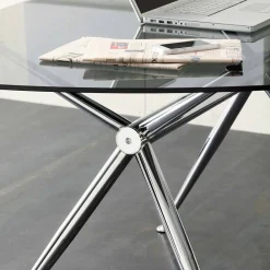 Viadurini Living Design Schreibtische-Schreibtisch aus Kristall mit Chromstruktur Made in Italy - Xenon