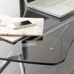 Viadurini Living Design Schreibtische-Schreibtisch aus Kristall mit Chromstruktur Made in Italy - Xenon