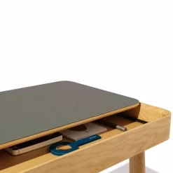 Viadurini Living Design Schreibtische-Schreibtisch aus massiver Esche natur mit Innenfach Made in Italy - Caspian