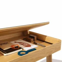 Viadurini Living Design Schreibtische-Schreibtisch aus massiver Esche natur mit Innenfach Made in Italy - Caspian