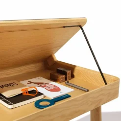 Viadurini Living Design Schreibtische-Schreibtisch aus massiver Esche natur mit Innenfach Made in Italy - Caspian