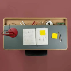 Viadurini Living Design Schreibtische-Schreibtisch aus massiver Esche natur mit Innenfach Made in Italy - Caspian