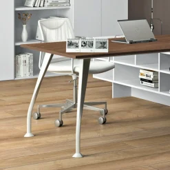 Viadurini Living Design Schreibtische-Schreibtisch aus Melamin mit offenem Schrank - Serio