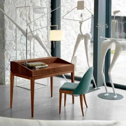 Viadurini Living Design Schreibtische-Schreibtisch aus Nussholz in modernem Design, L105xP65cm Acario