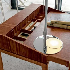 Viadurini Living Design Schreibtische-Schreibtisch aus Nussholz in modernem Design, L105xP65cm Acario