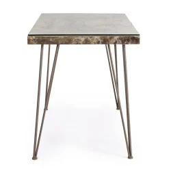 Viadurini Living Design Schreibtische-Schreibtisch aus Stahl und Mdf mit industriellem Vintage-verziertem Glas - Mundial