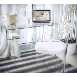 Viadurini Living Design Schreibtische-Schreibtisch aus transparentem Plexiglas mit Regal Made in Italy - Studiorum