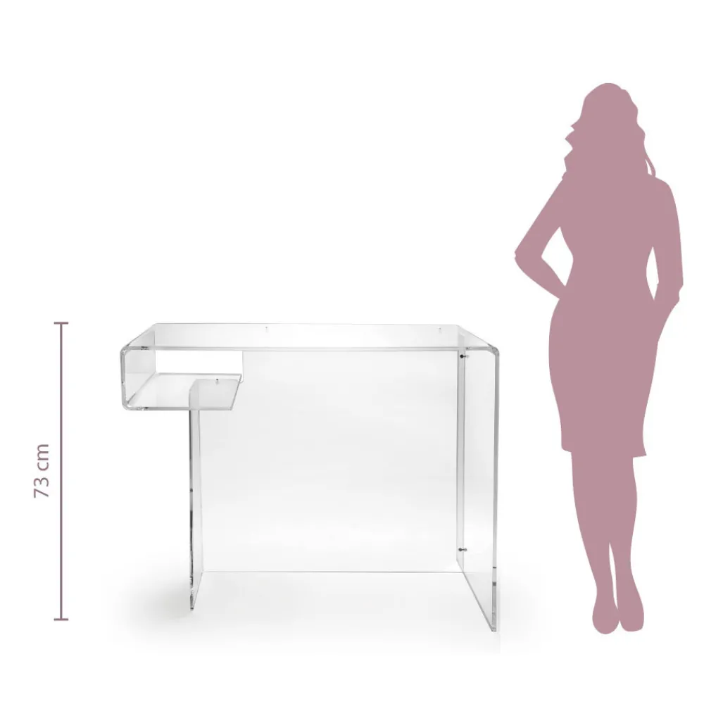 Viadurini Living Design Schreibtische-Schreibtisch aus transparentem Plexiglas mit Regal Made in Italy - Studiorum