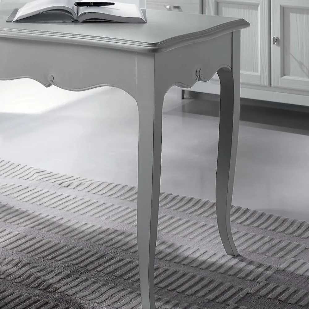 Viadurini Classic Design Schreibtische-Schreibtisch aus weiß lackierter massiver Pappel, hergestellt in Italien – Liber