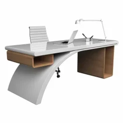 Viadurini Design Design Schreibtische-Schreibtisch Büro aus Holz und Solid Surface® Bridge Made in Italy