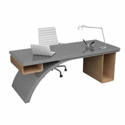 Viadurini Design Design Schreibtische-Schreibtisch Büro aus Holz und Solid Surface® Bridge Made in Italy