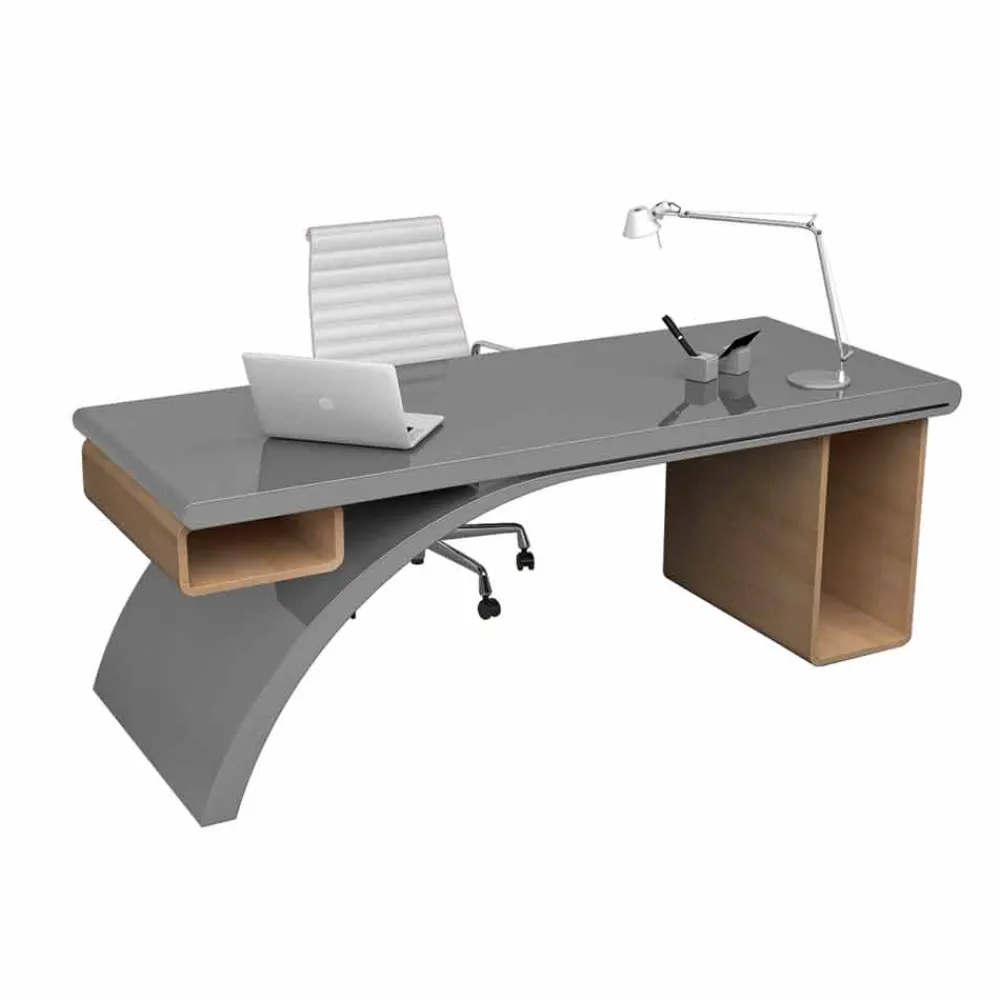 Viadurini Design Design Schreibtische-Schreibtisch Büro aus Holz und Solid Surface® Bridge Made in Italy