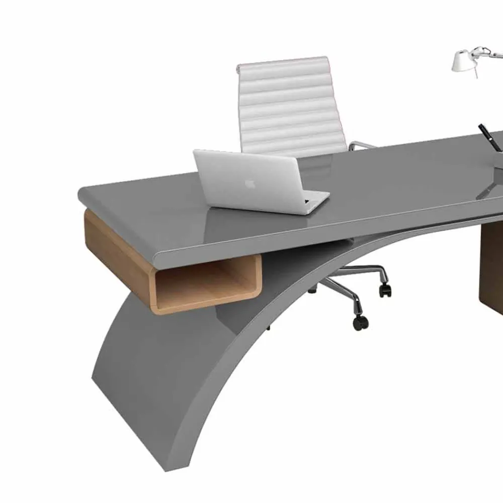 Viadurini Design Design Schreibtische-Schreibtisch Büro aus Holz und Solid Surface® Bridge Made in Italy