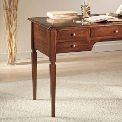 Viadurini Classic Design Schreibtische-Schreibtisch mit 5 Schubladen aus Massivholz, hergestellt in Italien – Fontus