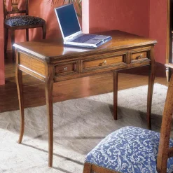 Viadurini Classic Design Schreibtische-Schreibtisch mit 3 Schubladen aus Bassano-Holz, Frankreich, hergestellt in Italien – Adon