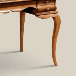 Viadurini Classic Design Schreibtische-Schreibtisch mit 5 Schubladen Walnussholz und Kunstleder Made in Italy - Hastings