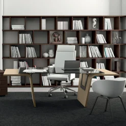 Viadurini Living Design Schreibtische-Schreibtisch mit Glasplatte Andrea Stramigioli - Schmetterling